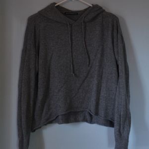 Brandy Melville Cropped Knit Hoodie